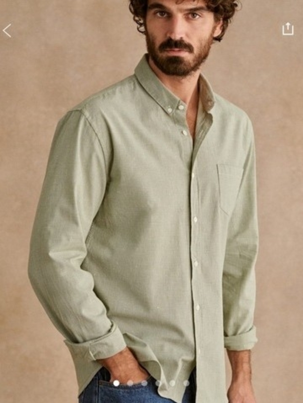 Octobre Editions Charlie Cotton Button Down Green Houndstooth Size Medium